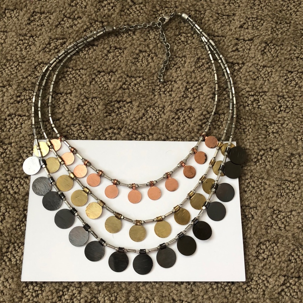 Multi-Layered and Mixed Metal Necklace